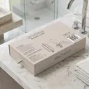 SYNONX Shower Filter box back view on vanity